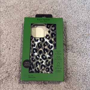 Kate Spade Leopard Print iPhone 14 Pro Case - Black and Cream